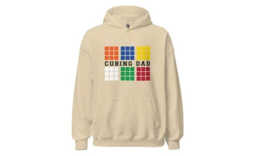 Cubing Dad V4 (Light) - Rubik's Cube Hoodie -Best Toy Store Cubing Dad V4 Light Rubiks Cube Hoodie Sand S 3