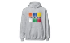 Cubing Dad V4 (Light) - Rubik's Cube Hoodie -Best Toy Store Cubing Dad V4 Light Rubiks Cube Hoodie Sport Grey S 2