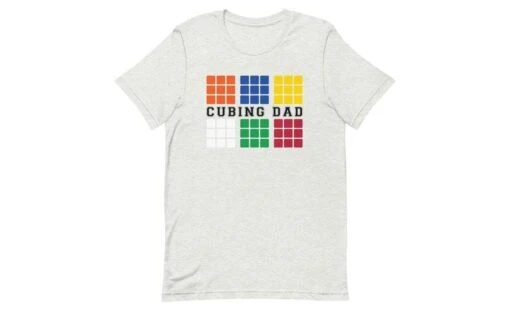 Cubing Dad V4 (Light) - Rubik's Cube Shirt -Best Toy Store Cubing Dad V4 Light Rubiks Cube Shirt Ash S 12