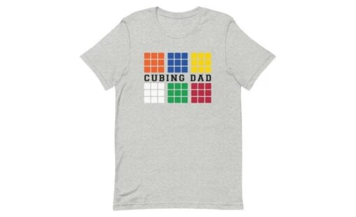 Cubing Dad V4 (Light) - Rubik's Cube Shirt -Best Toy Store Cubing Dad V4 Light Rubiks Cube Shirt Athletic Heather XS 5