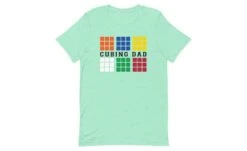 Cubing Dad V4 (Light) - Rubik's Cube Shirt -Best Toy Store Cubing Dad V4 Light Rubiks Cube Shirt Heather Mint S 11