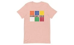 Cubing Dad V4 (Light) - Rubik's Cube Shirt -Best Toy Store Cubing Dad V4 Light Rubiks Cube Shirt Heather Prism Peach XS 3