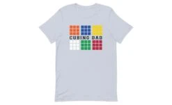 Cubing Dad V4 (Light) - Rubik's Cube Shirt -Best Toy Store Cubing Dad V4 Light Rubiks Cube Shirt Light Blue XS 6