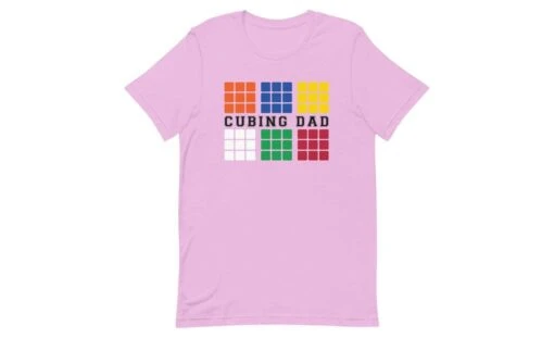 Cubing Dad V4 (Light) - Rubik's Cube Shirt -Best Toy Store Cubing Dad V4 Light Rubiks Cube Shirt Lilac S 2