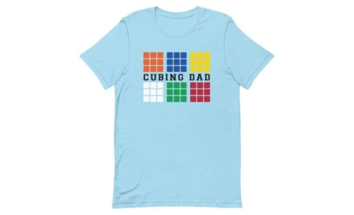 Cubing Dad V4 (Light) - Rubik's Cube Shirt -Best Toy Store Cubing Dad V4 Light Rubiks Cube Shirt Ocean Blue S 7