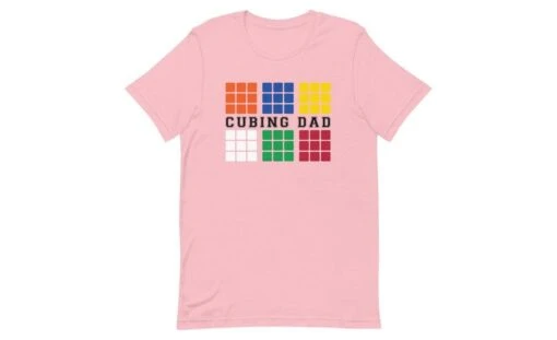 Cubing Dad V4 (Light) - Rubik's Cube Shirt -Best Toy Store Cubing Dad V4 Light Rubiks Cube Shirt Pink S 4