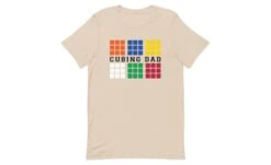 Cubing Dad V4 (Light) - Rubik's Cube Shirt -Best Toy Store Cubing Dad V4 Light Rubiks Cube Shirt Soft Cream XS 8