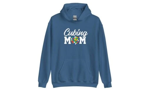 Cubing Mom (Dark) - Rubik's Cube Hoodie -Best Toy Store Cubing Mom Dark Rubiks Cube Hoodie Indigo Blue S