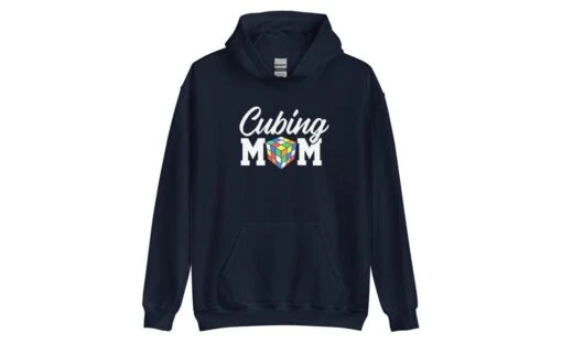 Cubing Mom (Dark) - Rubik's Cube Hoodie -Best Toy Store Cubing Mom Dark Rubiks Cube Hoodie Navy S 3