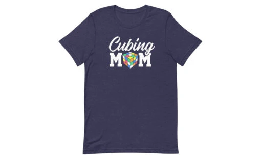 Cubing Mom (Dark) - Rubik's Cube Shirt -Best Toy Store Cubing Mom Dark Rubiks Cube Shirt Heather Midnight Navy XS 5