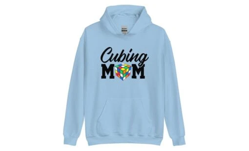 Cubing Mom (Light) - Rubik's Cube Hoodie -Best Toy Store Cubing Mom Light Rubiks Cube Hoodie Light Blue S 2