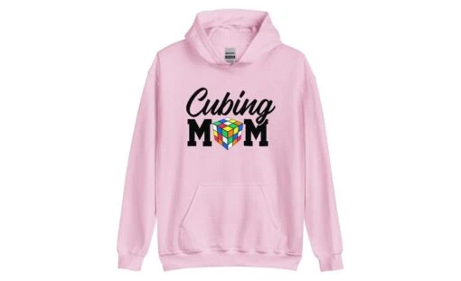 Cubing Mom (Light) - Rubik's Cube Hoodie -Best Toy Store Cubing Mom Light Rubiks Cube Hoodie Light Pink S