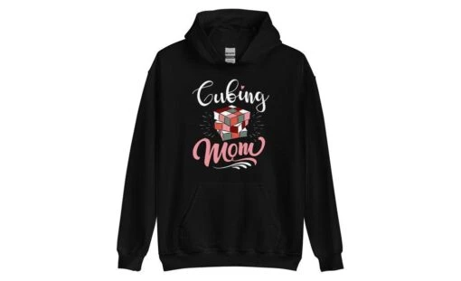 Cubing Mom V2 (Dark) - Rubik's Cube Hoodie -Best Toy Store Cubing Mom V2 Dark Rubiks Cube Hoodie Black S