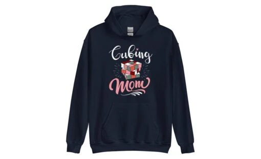 Cubing Mom V2 (Dark) - Rubik's Cube Hoodie -Best Toy Store Cubing Mom V2 Dark Rubiks Cube Hoodie Navy S 2