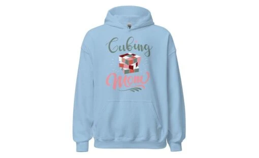 Cubing Mom V2 (Light) - Rubik's Cube Hoodie -Best Toy Store Cubing Mom V2 Light Rubiks Cube Hoodie Light Blue S 2