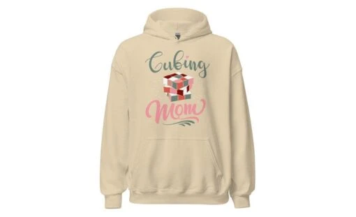 Cubing Mom V2 (Light) - Rubik's Cube Hoodie -Best Toy Store Cubing Mom V2 Light Rubiks Cube Hoodie Sand S 3