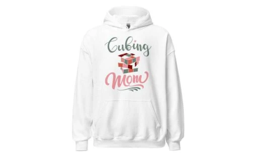 Cubing Mom V2 (Light) - Rubik's Cube Hoodie -Best Toy Store Cubing Mom V2 Light Rubiks Cube Hoodie White S