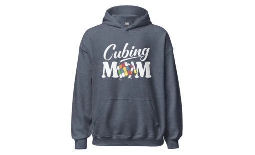 Cubing Mom V4 - Rubik's Cube Hoodie -Best Toy Store Cubing Mom V4 Rubiks Cube Hoodie Heather Sport Dark Navy S 9