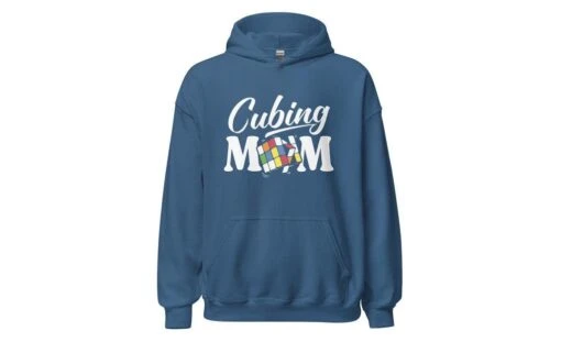 Cubing Mom V4 - Rubik's Cube Hoodie -Best Toy Store Cubing Mom V4 Rubiks Cube Hoodie Indigo Blue S 8