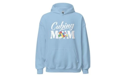 Cubing Mom V4 - Rubik's Cube Hoodie -Best Toy Store Cubing Mom V4 Rubiks Cube Hoodie Light Blue S 12