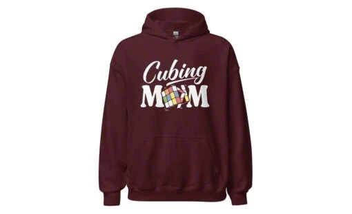 Cubing Mom V4 - Rubik's Cube Hoodie -Best Toy Store Cubing Mom V4 Rubiks Cube Hoodie Maroon S 3