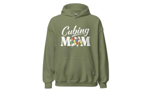 Cubing Mom V4 - Rubik's Cube Hoodie -Best Toy Store Cubing Mom V4 Rubiks Cube Hoodie Military Green S 10