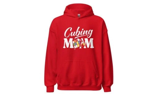 Cubing Mom V4 - Rubik's Cube Hoodie -Best Toy Store Cubing Mom V4 Rubiks Cube Hoodie Red S 5