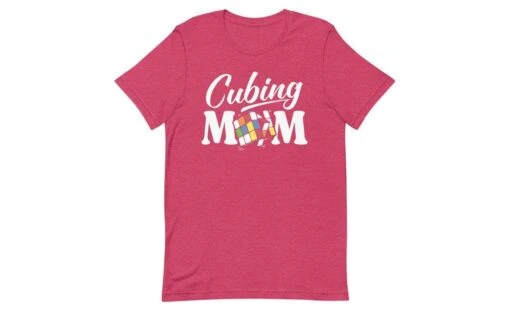 Cubing Mom V4 - Rubik's Cube Shirt -Best Toy Store Cubing Mom V4 Rubiks Cube Shirt Heather Raspberry S 8