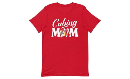 Cubing Mom V4 - Rubik's Cube Shirt -Best Toy Store Cubing Mom V4 Rubiks Cube Shirt Red XS 4