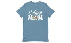 Cubing Mom V4 - Rubik's Cube Shirt -Best Toy Store Cubing Mom V4 Rubiks Cube Shirt Steel Blue XS 10