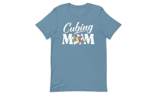 Cubing Mom V4 - Rubik's Cube Shirt -Best Toy Store Cubing Mom V4 Rubiks Cube Shirt Steel Blue XS 10