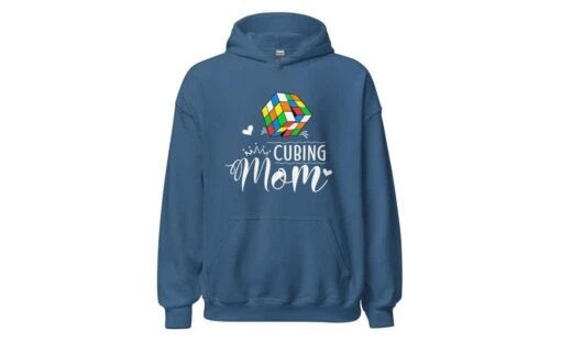 Cubing Mom V5 - Rubik's Cube Hoodie -Best Toy Store Cubing Mom V5 Rubiks Cube Hoodie Indigo Blue S 7