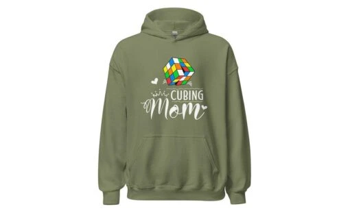 Cubing Mom V5 - Rubik's Cube Hoodie -Best Toy Store Cubing Mom V5 Rubiks Cube Hoodie Military Green S 10