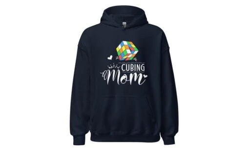 Cubing Mom V5 - Rubik's Cube Hoodie -Best Toy Store Cubing Mom V5 Rubiks Cube Hoodie Navy S 2