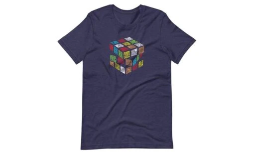 Doodle Cube - Rubik's Cube Shirt -Best Toy Store Doodle Cube Rubiks Cube Shirt Heather Midnight Navy XS 3 36032851 cc4b 4712 b679 fc5e00765db9