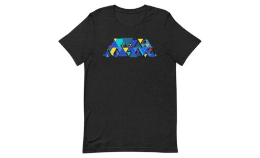 Geometric Pyraminx - Rubik's Cube Shirt -Best Toy Store Geometric Pyraminx Rubiks Cube Shirt Black Heather XS 2