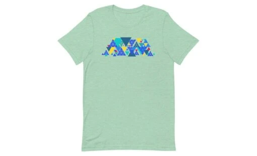 Geometric Pyraminx - Rubik's Cube Shirt -Best Toy Store Geometric Pyraminx Rubiks Cube Shirt Heather Prism Mint XS 8