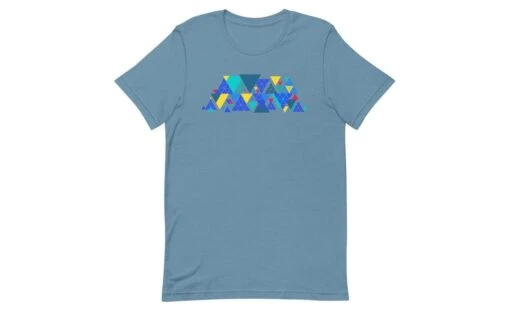 Geometric Pyraminx - Rubik's Cube Shirt -Best Toy Store Geometric Pyraminx Rubiks Cube Shirt Steel Blue S 7