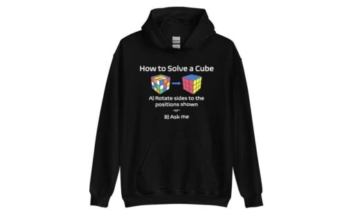 How To Solve A Rubik's Cube Hoodie (Dark) -Best Toy Store How to Solve a Rubiks Cube Hoodie Dark Black S