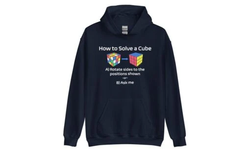 How To Solve A Rubik's Cube Hoodie (Dark) -Best Toy Store How to Solve a Rubiks Cube Hoodie Dark Navy S 2