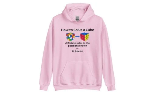 How To Solve A Rubik's Cube Hoodie (Light) -Best Toy Store How to Solve a Rubiks Cube Hoodie Light Light Pink S 3