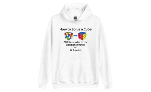 How To Solve A Rubik's Cube Hoodie (Light) -Best Toy Store How to Solve a Rubiks Cube Hoodie Light White S