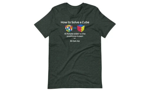 How To Solve A Rubik's Cube Shirt (Dark) -Best Toy Store How to Solve a Rubiks Cube Shirt Dark Heather Forest S 6