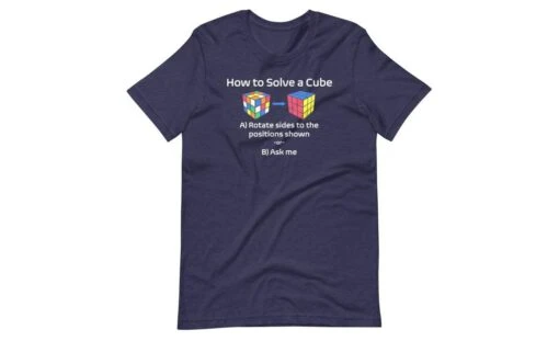 How To Solve A Rubik's Cube Shirt (Dark) -Best Toy Store How to Solve a Rubiks Cube Shirt Dark Heather Midnight Navy XS 5