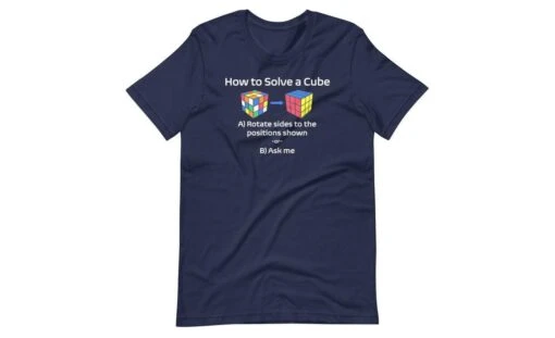 How To Solve A Rubik's Cube Shirt (Dark) -Best Toy Store How to Solve a Rubiks Cube Shirt Dark Navy XS 4