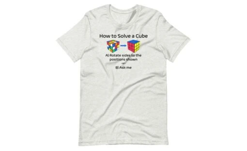 How To Solve A Rubik's Cube Shirt (Light) -Best Toy Store How to Solve a Rubiks Cube Shirt Light Ash S 11