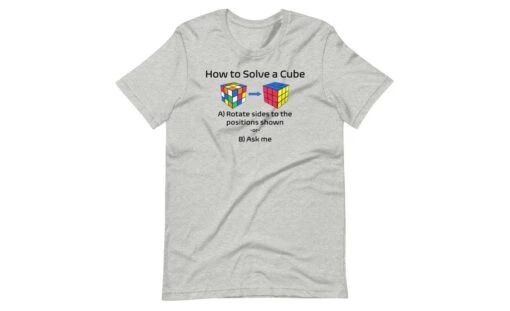 How To Solve A Rubik's Cube Shirt (Light) -Best Toy Store How to Solve a Rubiks Cube Shirt Light Athletic Heather XS 6