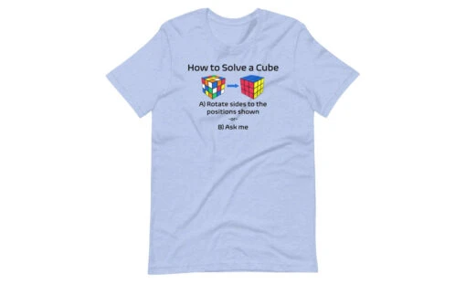 How To Solve A Rubik's Cube Shirt (Light) -Best Toy Store How to Solve a Rubiks Cube Shirt Light Heather Blue S 3