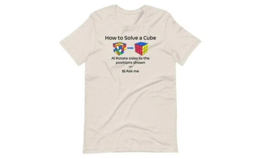 How To Solve A Rubik's Cube Shirt (Light) -Best Toy Store How to Solve a Rubiks Cube Shirt Light Heather Dust S 8