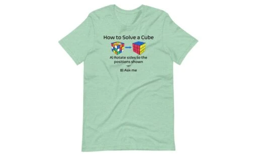 How To Solve A Rubik's Cube Shirt (Light) -Best Toy Store How to Solve a Rubiks Cube Shirt Light Heather Prism Mint XS 2